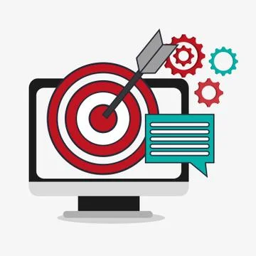 Computer and digital marketing design 스톡 일러스트