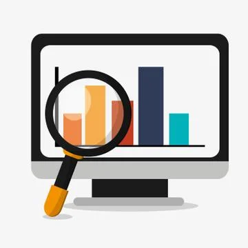 Computer and digital marketing design 스톡 일러스트