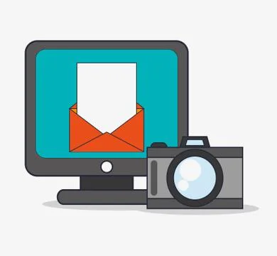 Computer and digital marketing design Stock Illustration