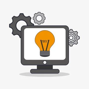 Computer and digital marketing design Illustrazione stock