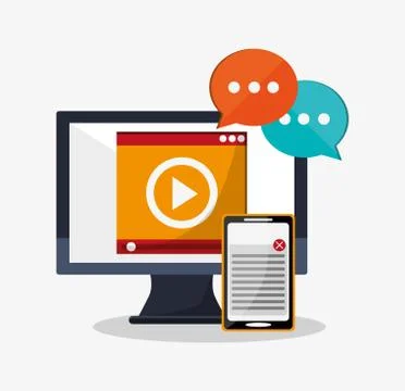 Computer and digital marketing design Stock Illustration