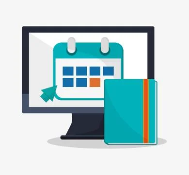 Computer and digital marketing design Illustrazione stock