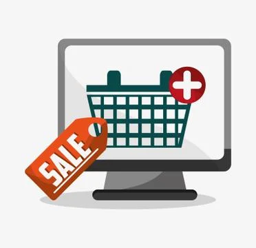 Computer and digital marketing design Stock Illustration