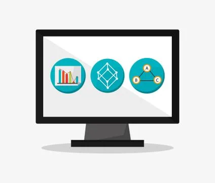 Computer and digital marketing design イラスト素材
