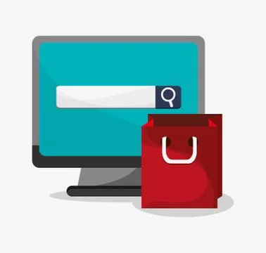 Computer and digital marketing design Stock Illustration