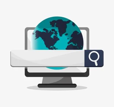 Computer and digital marketing design Stock Illustration