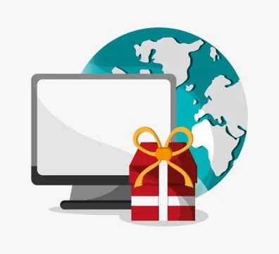 Computer and digital marketing design イラスト素材