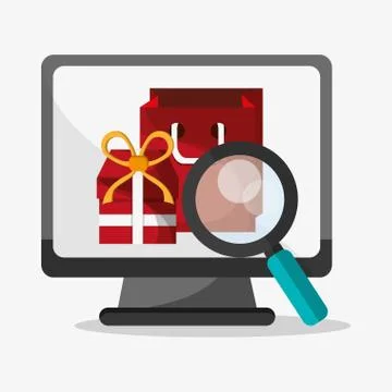 Computer and digital marketing design イラスト素材