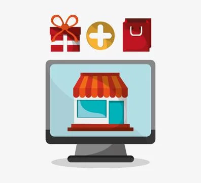 Computer and digital marketing design Stock Illustration