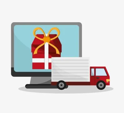 Computer and digital marketing design Illustrazione stock