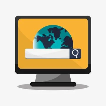 Computer and digital marketing design Illustrazione stock