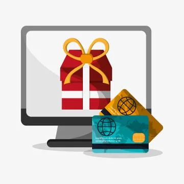 Computer and digital marketing design Stock Illustration