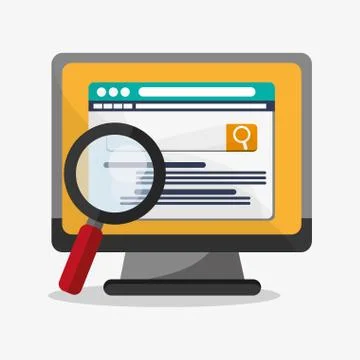 Computer and digital marketing design Stock Illustration