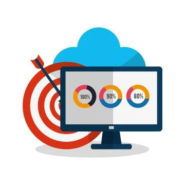 Computer and digital marketing design Illustrazione stock