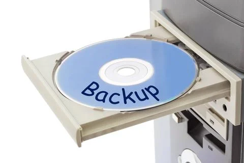Computer and disk Backup Computer and disk Backup isolated on white backgr... Stock Photos