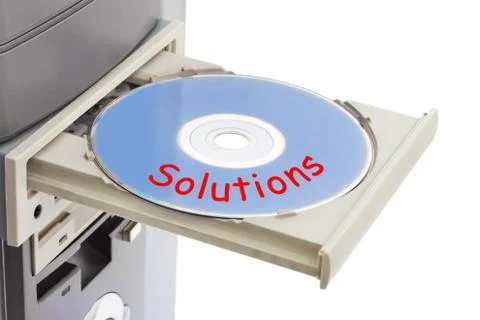 Computer and disk Solutions Stock Photos