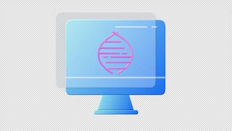 Computer and DNA line icon on the Alpha ... | Stock Video | Pond5