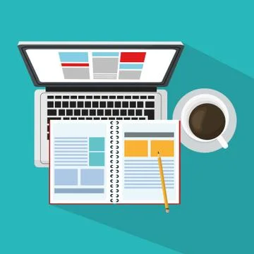 Computer and documents icon Illustrazione stock