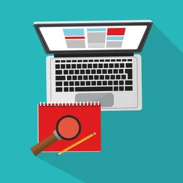 Computer and documents icon Stockillustratie