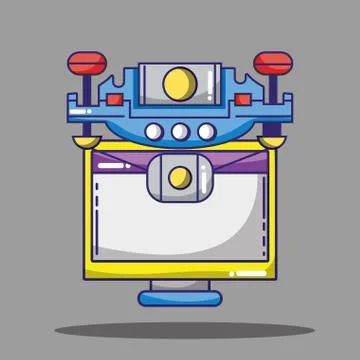 Computer and drone technology patches design Ilustración de archivo