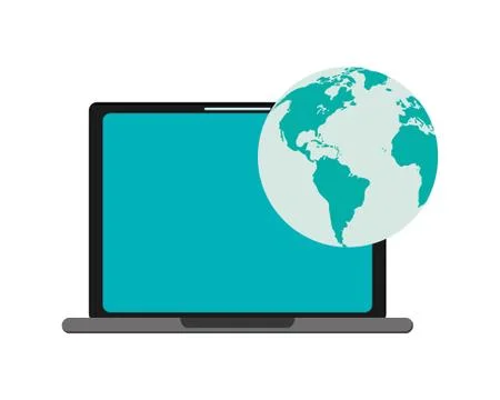 Computer and earth globe icon Stock Illustration