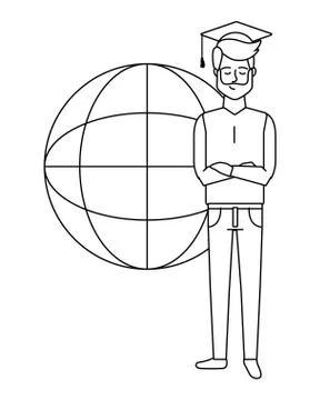 Computer and education items black and white 스톡 일러스트