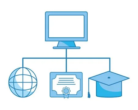 Computer and education items イラスト素材