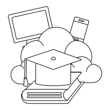 Computer and education items Illustrazione stock