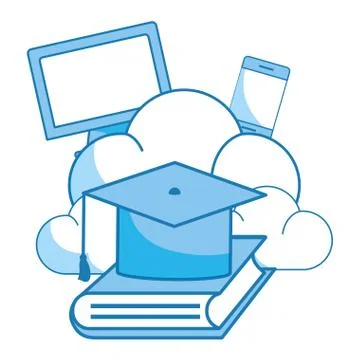 Computer and education items 스톡 일러스트