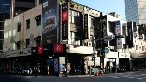 Computer and Electronics ads of the shops in Taipei, Taiwan Stock Footage 268290506