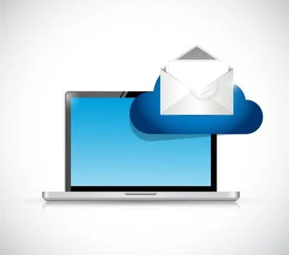 Computer and email cloud illustration design 스톡 일러스트