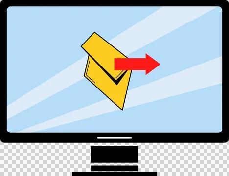 Computer and envelope, mail Stock Illustration