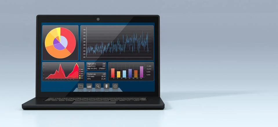 Computer and financial software Stock Illustration