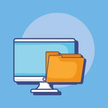 Computer and golder Stock-Illustration