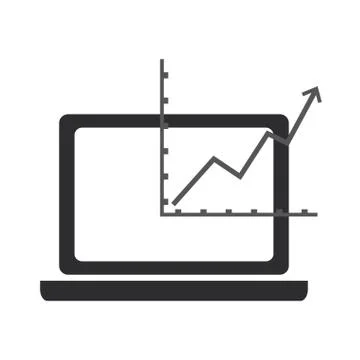 Computer and graph chart icon Illustrazione stock