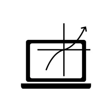 Computer and graph chart icon Stock Illustration