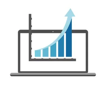 Computer and graph chart icon Illustrazione stock