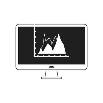 Computer and graph chart icon Illustrazione stock