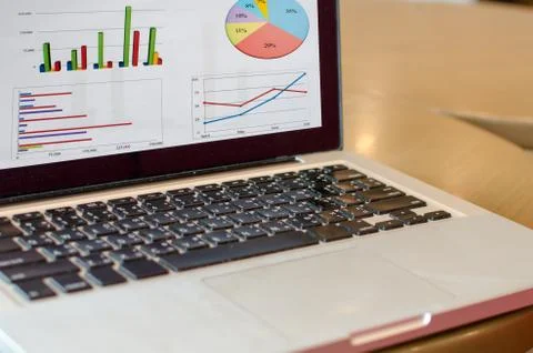 Computer and graph Stock Photos