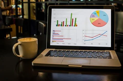 Computer and graph Stock Photos