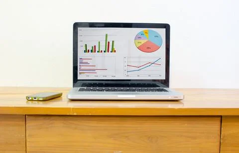 Computer and graph Stock Photos