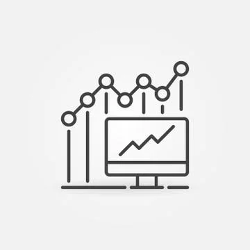 Computer and Graph vector concept Statistics icon Stock Illustration