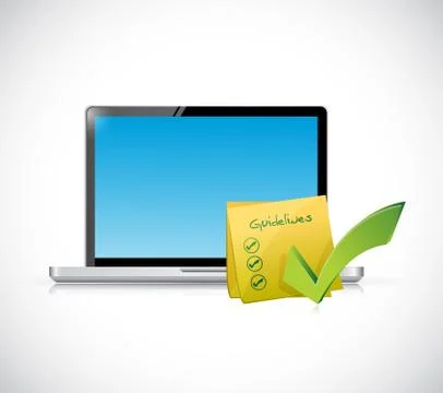 Computer and guidelines check list Stock Illustration