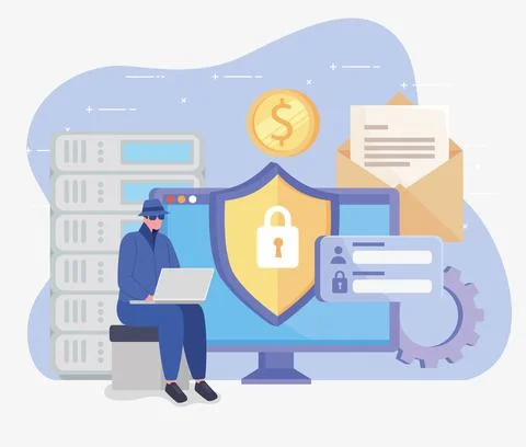 Computer and hacker design イラスト素材