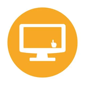 Computer and hand pointer icon image Illustrazione stock