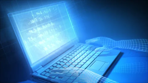 Computer and hands Stock Footage 27823530