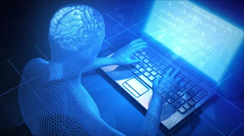 Computer and human Stock Footage 27823508