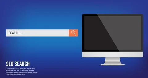 Computer and icons banner concept. Vector business template for presentatio.. 库存插图