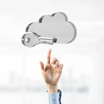 Computer and internet security concept presented by icon cloud. Stock Photos