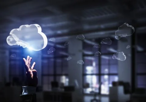 Computer and internet security concept presented by icon cloud. Stock Photos